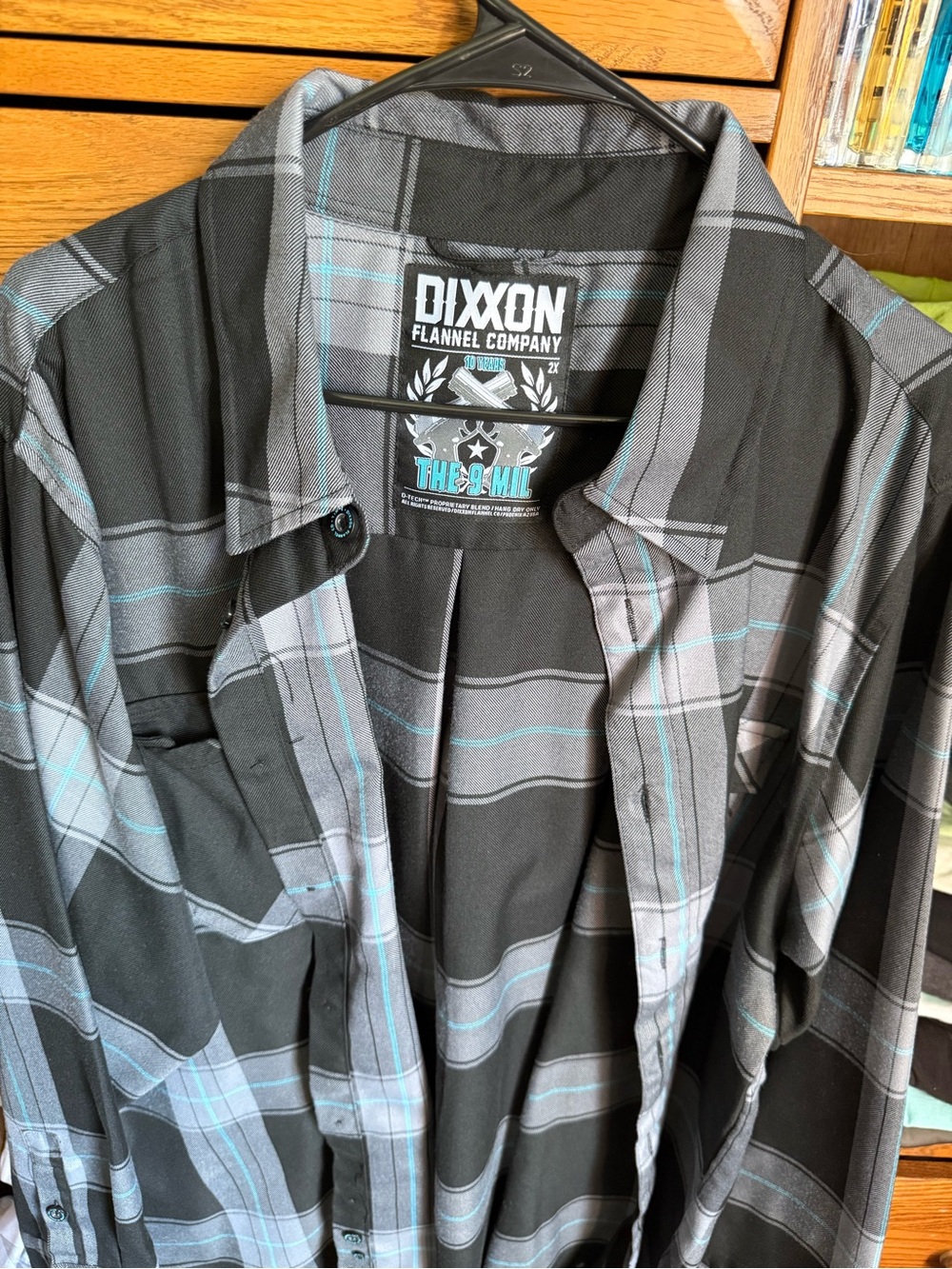 DIXXON Black & Gray Plaid Shirt with Teal Accents